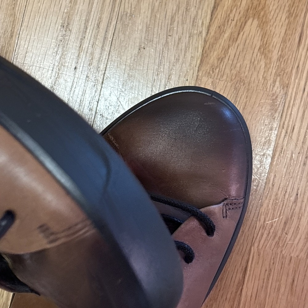 ECCO Soft Lux Cognac (Ombre) Leather Lace Up Sneakers EU 39 6.5 M 8.5 W - Picture 15 of 16